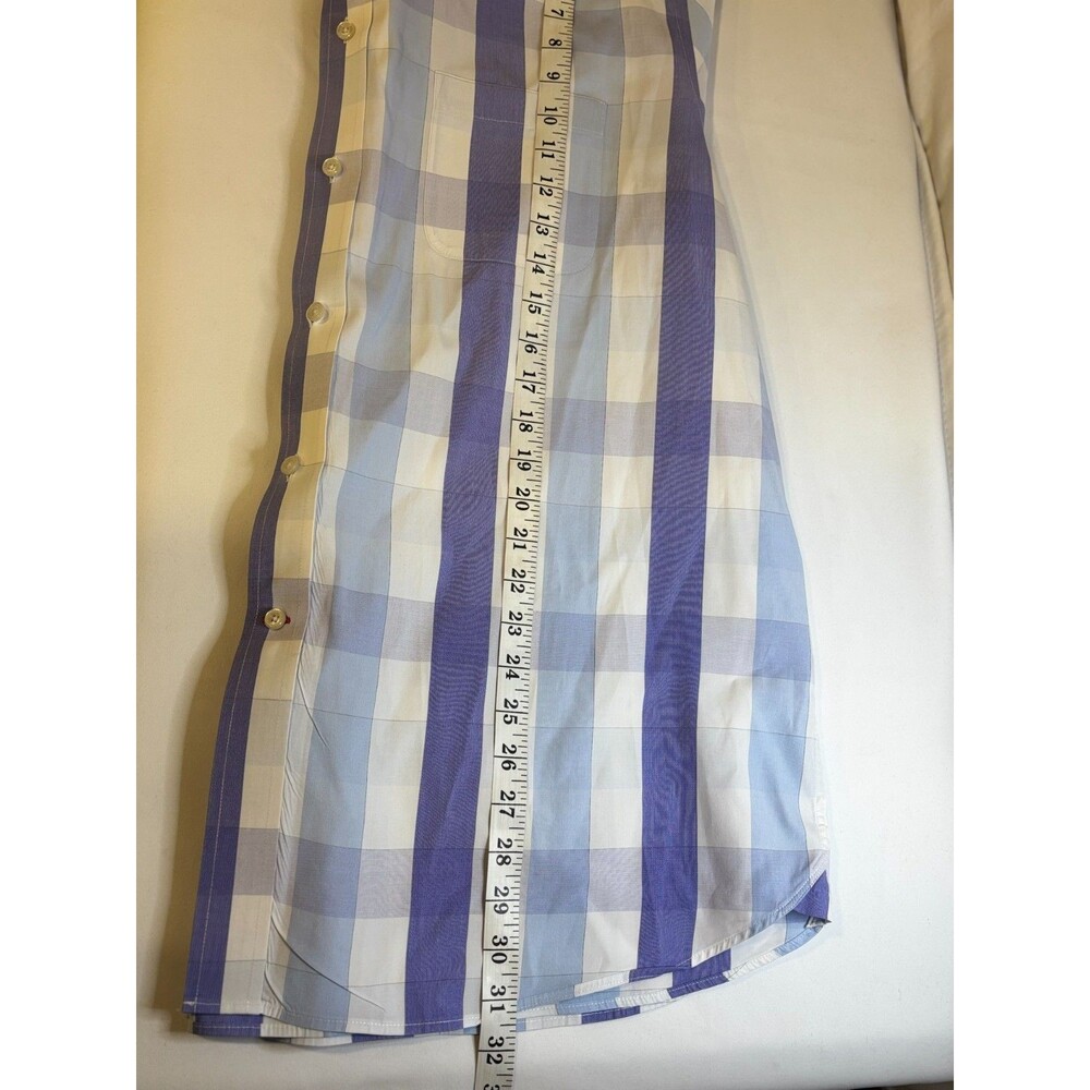 Daniel Cremieux Signature Collection XXL 2XL Blue White Plaid Cotton Shirt NWOT - Picture 9 of 10